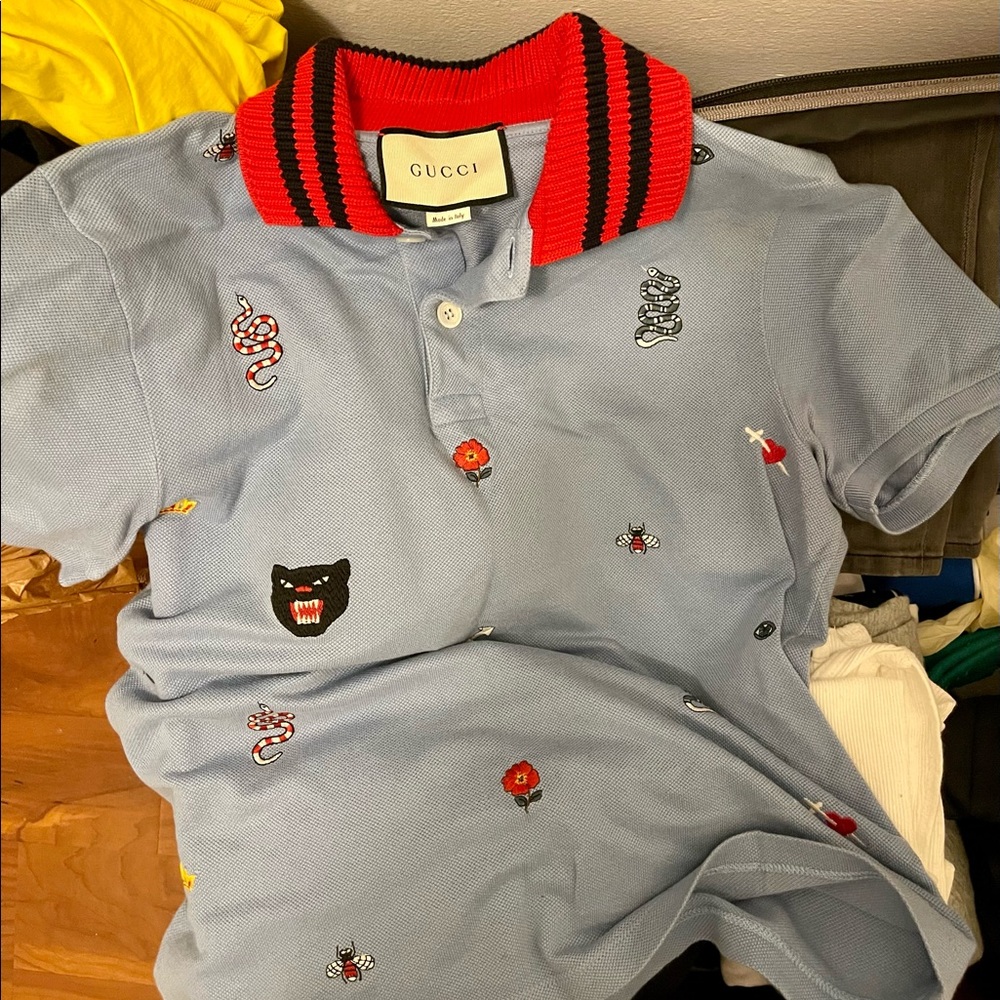 Gucci-Patched Motifs Polo Shirt